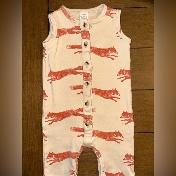 Kate Quinn Unisex Infant 6-12 Month Fox All Over Print Jumper Romper Outfit - Picture 2 of 6